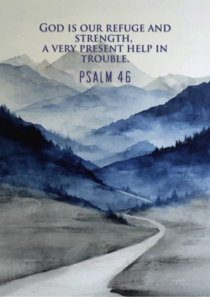 Psalm 46 Scripture Art - "The River of Gladness" Wall Print