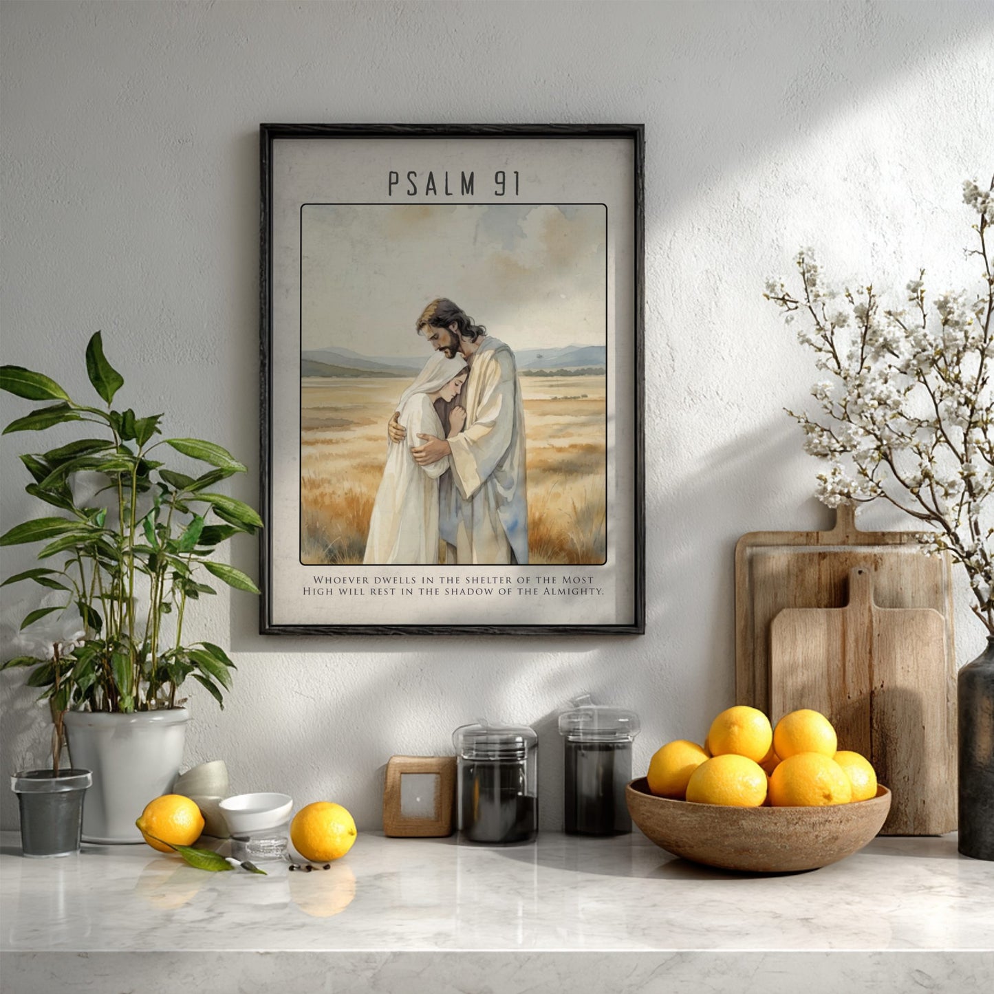 Psalm 91 Scripture Art - "The Secret Place" Wall Print
