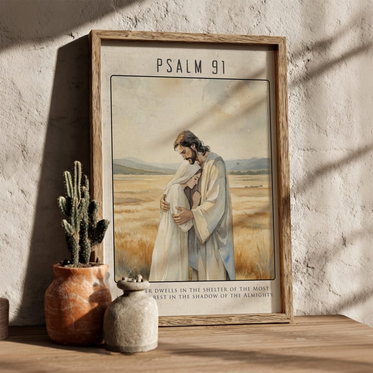 Psalm 91 Scripture Art - "The Secret Place" Wall Print