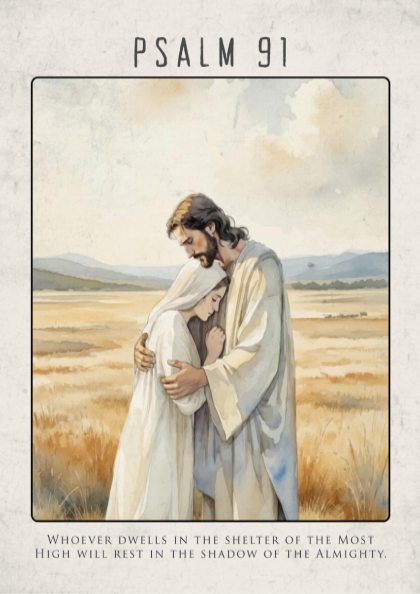 Psalm 91 Scripture Art - "The Secret Place" Wall Print