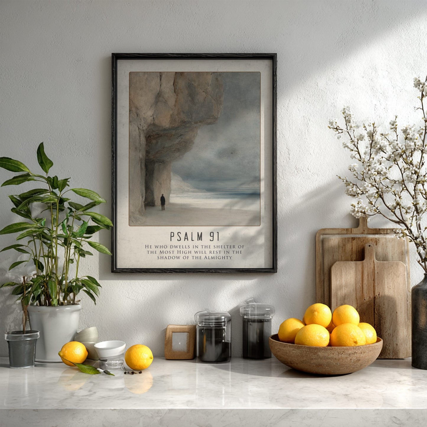 Psalm 91 Scripture Art - "Angel Guardians" Wall Print