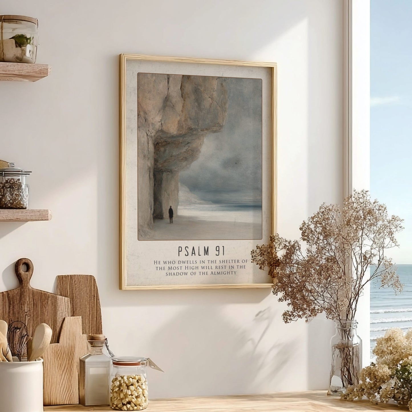Psalm 91 Scripture Art - "Angel Guardians" Wall Print