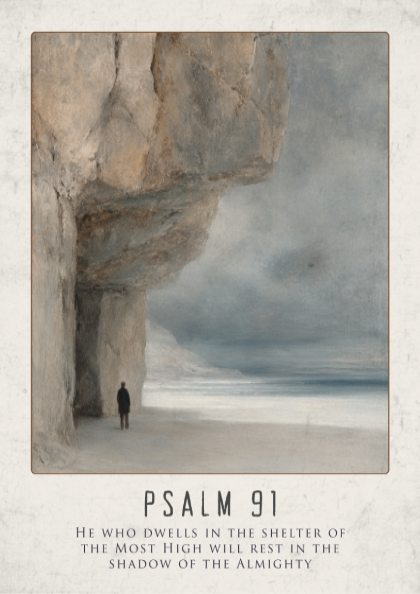 Psalm 91 Scripture Art - "Angel Guardians" Wall Print