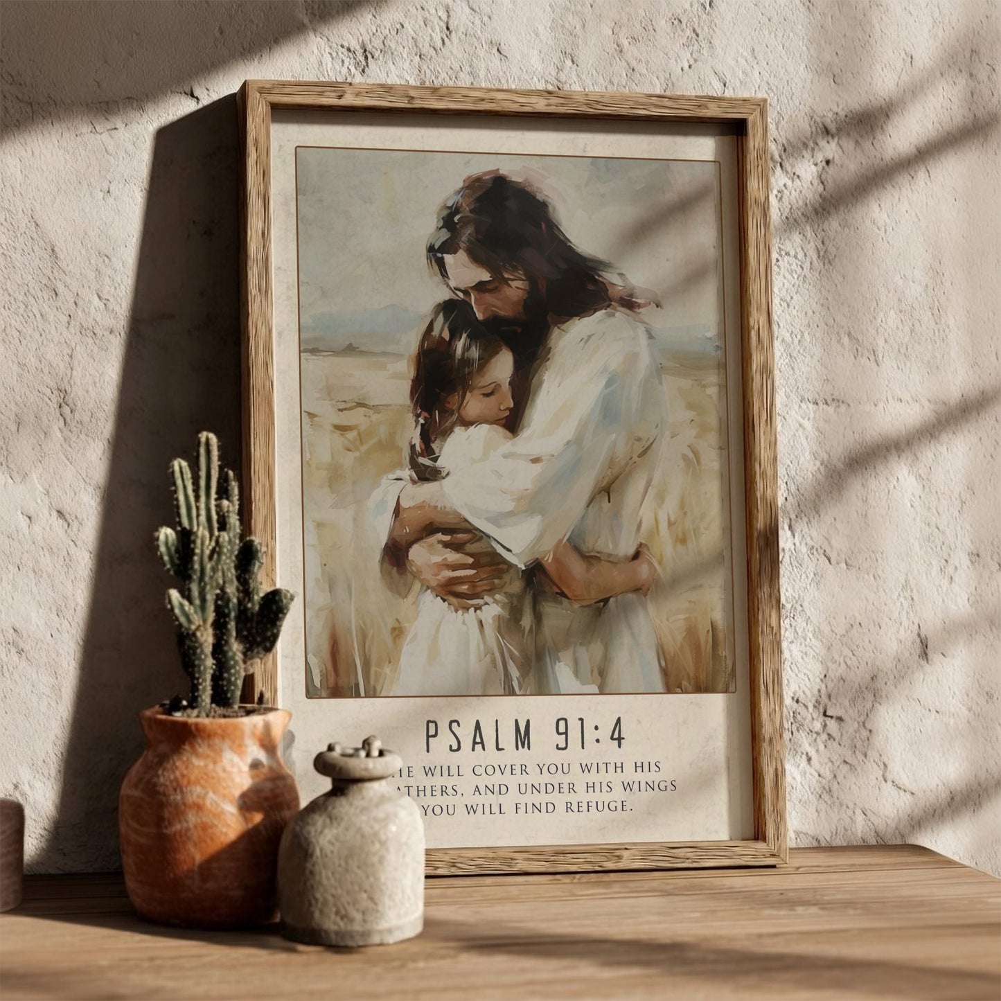 Psalm 91:4 Scripture Art - "Under His Wings" Wall Print