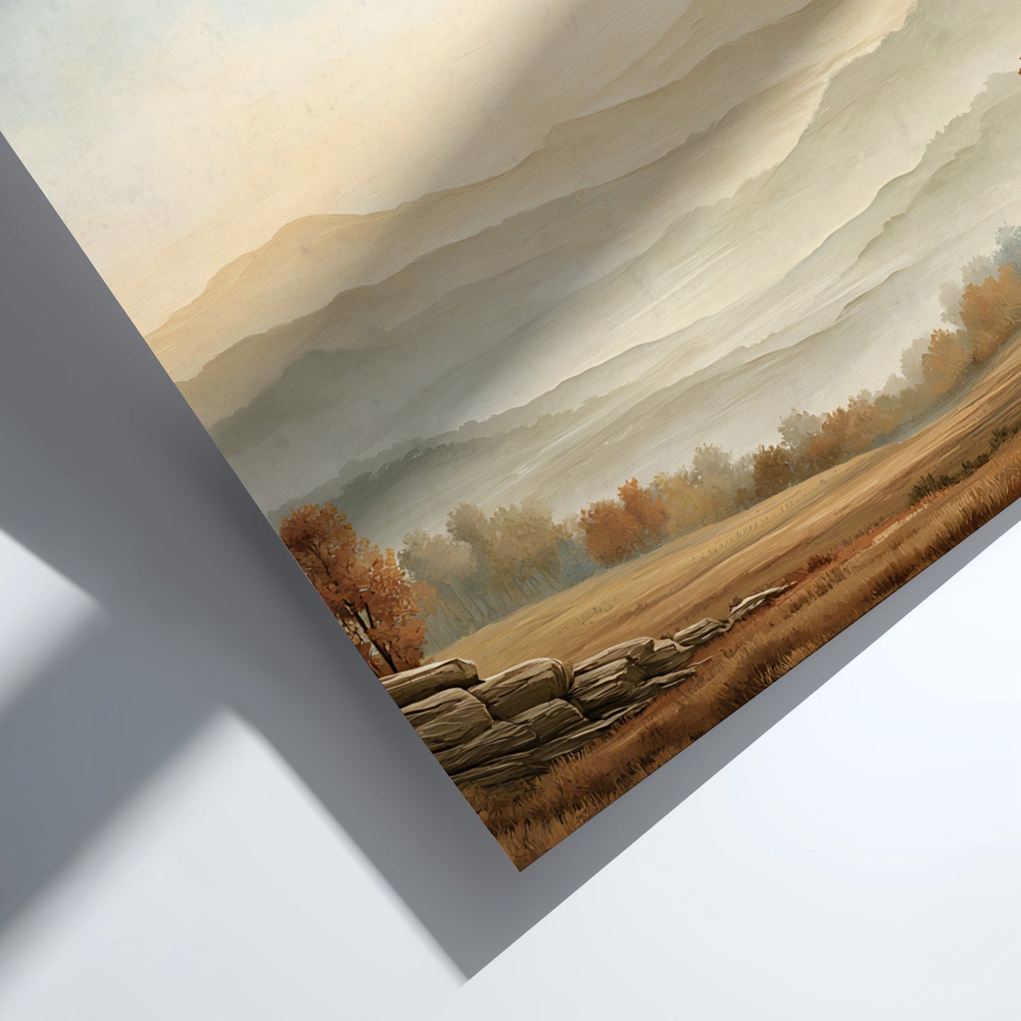 Poster displaying rolling autumn mountains at sunset with The Lord Is Nigh text overlay.