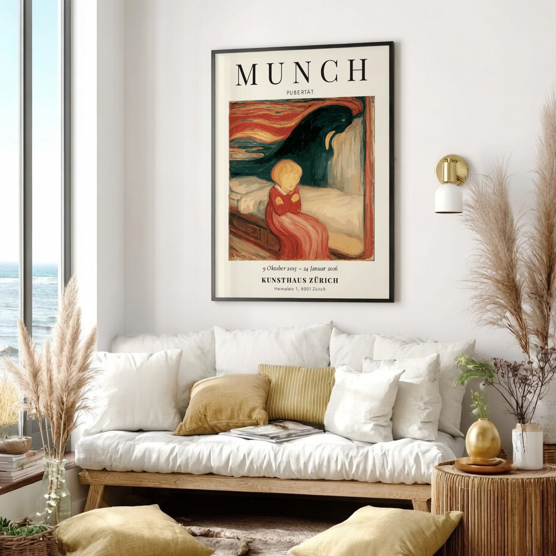 Edvard Munch poster featuring Pubertät with vibrant colors and emotional depth