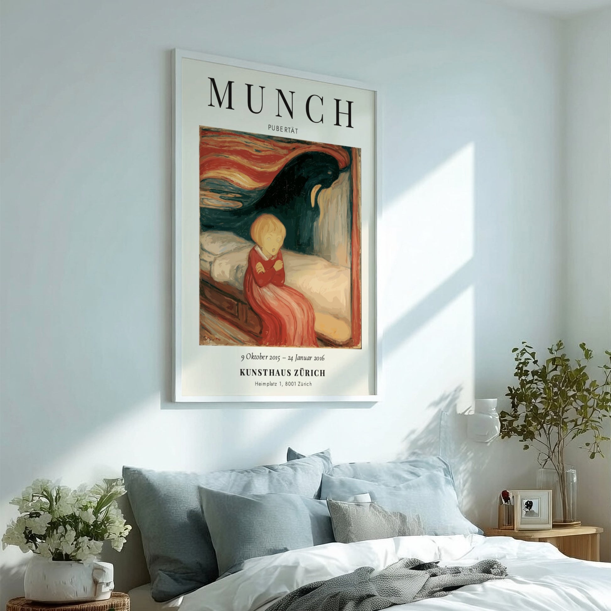 Edvard Munch poster featuring Pubertät with vibrant colors and emotional depth