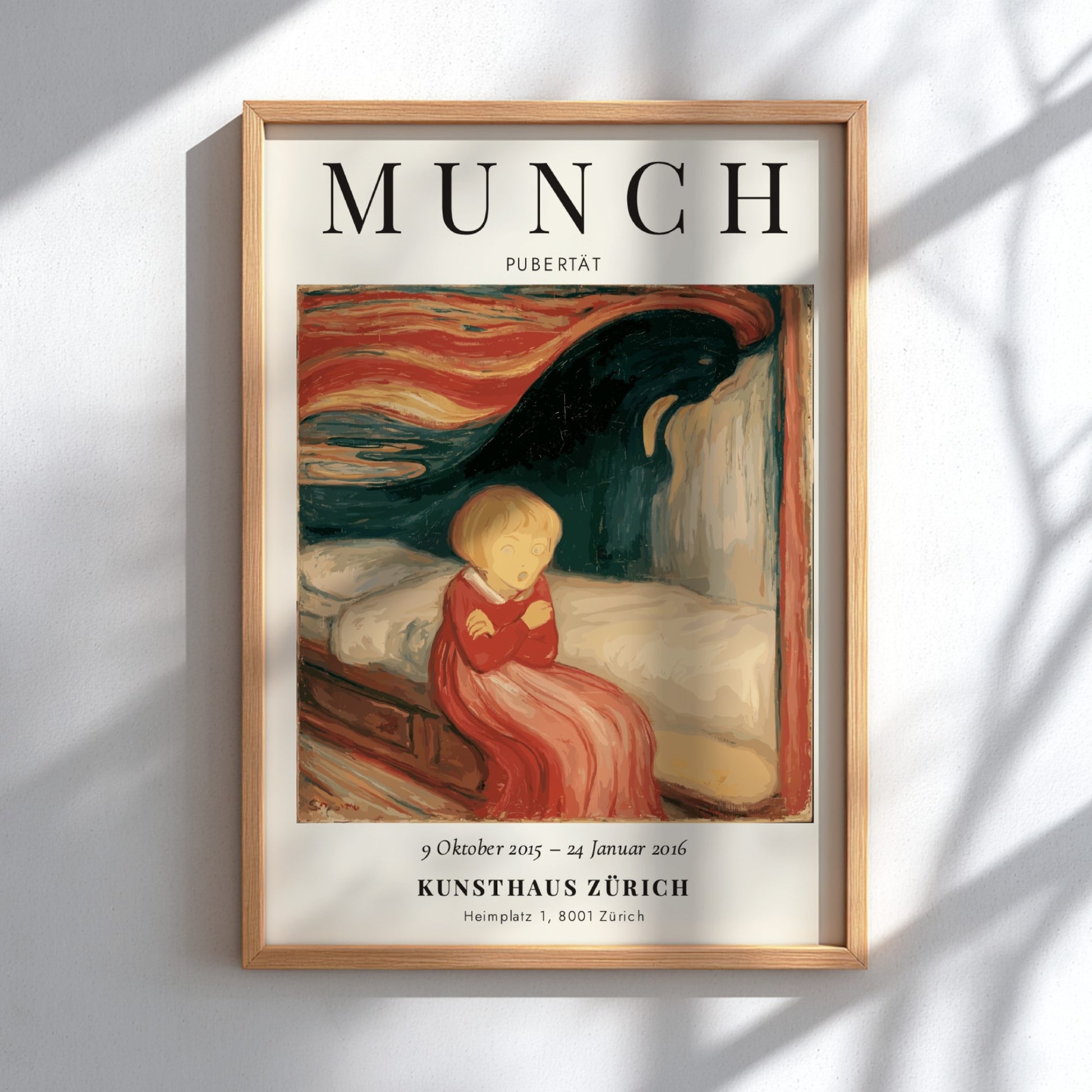 Edvard Munch poster featuring Pubertät with vibrant colors and emotional depth