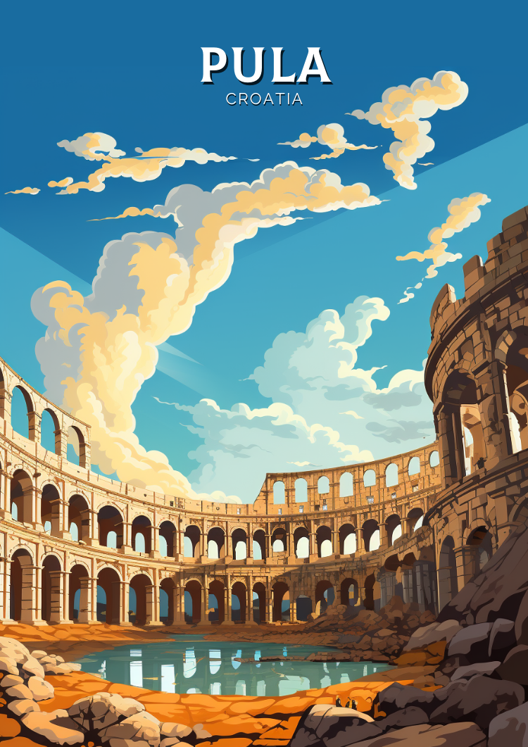 Europe PULA TRAVEL PRINT - CROATIA ARTWORK