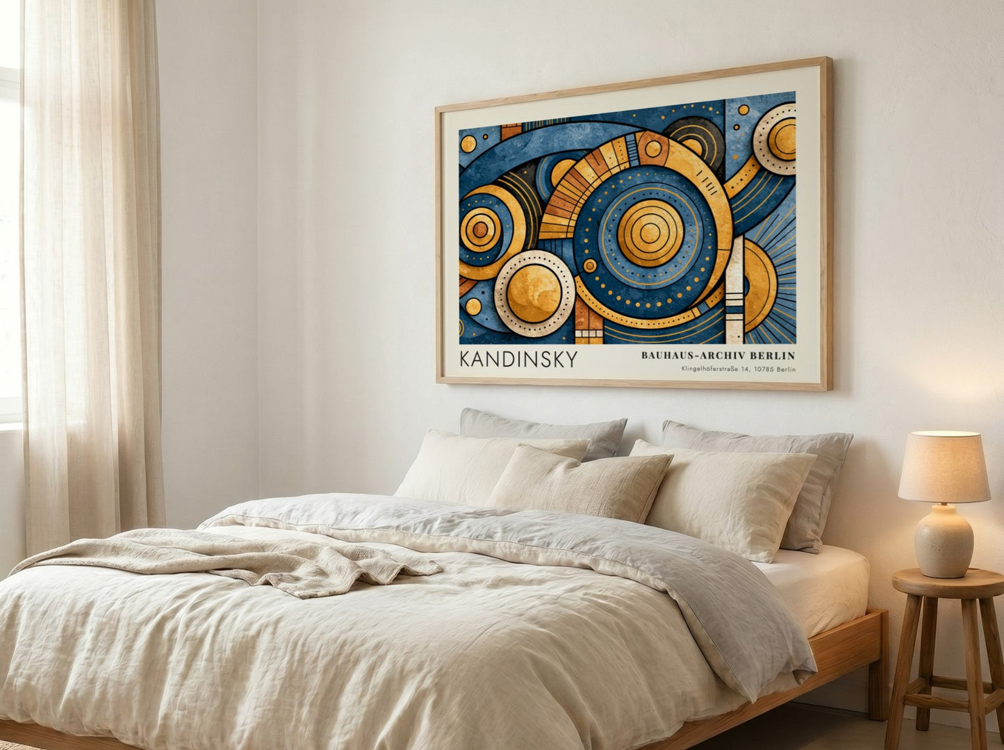 Wall art poster featuring Kandinsky Punkt und Linie zu Fläche with geometric blue gold