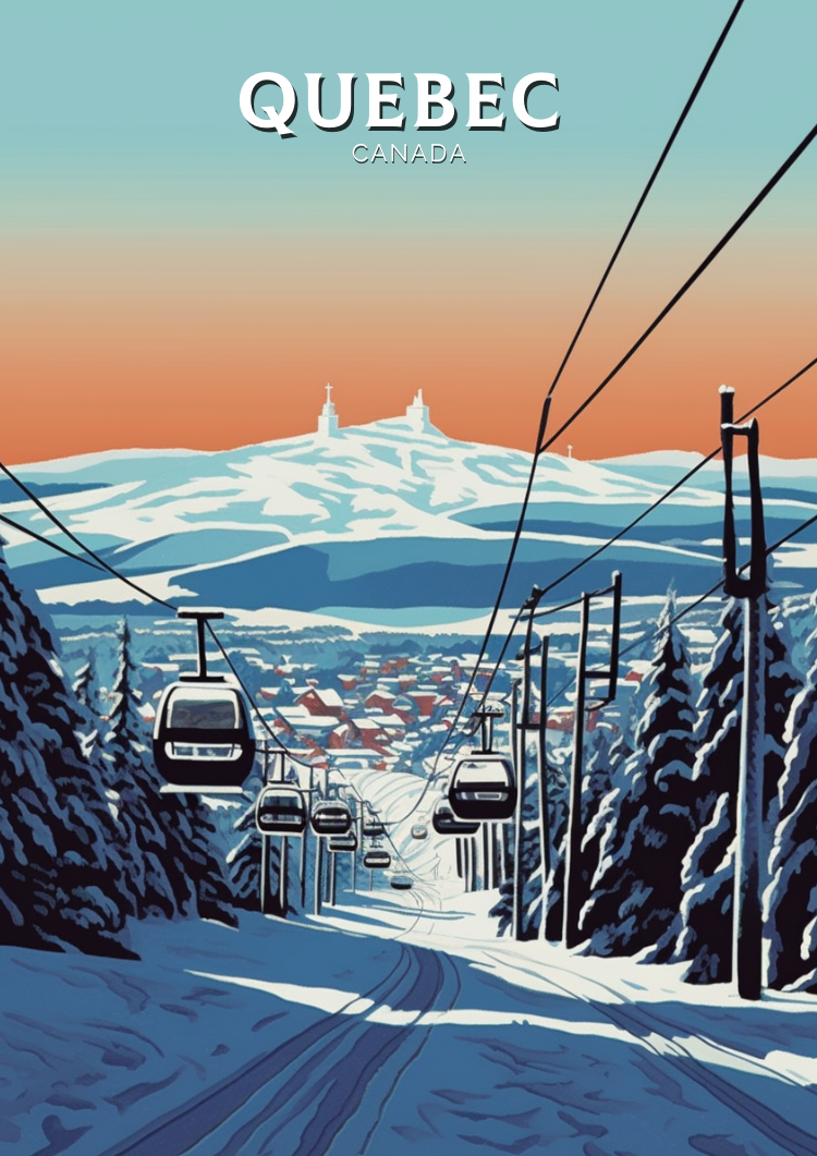 North AmericaQUEBEC TRAVEL POSTER - CANADA ARTWORK