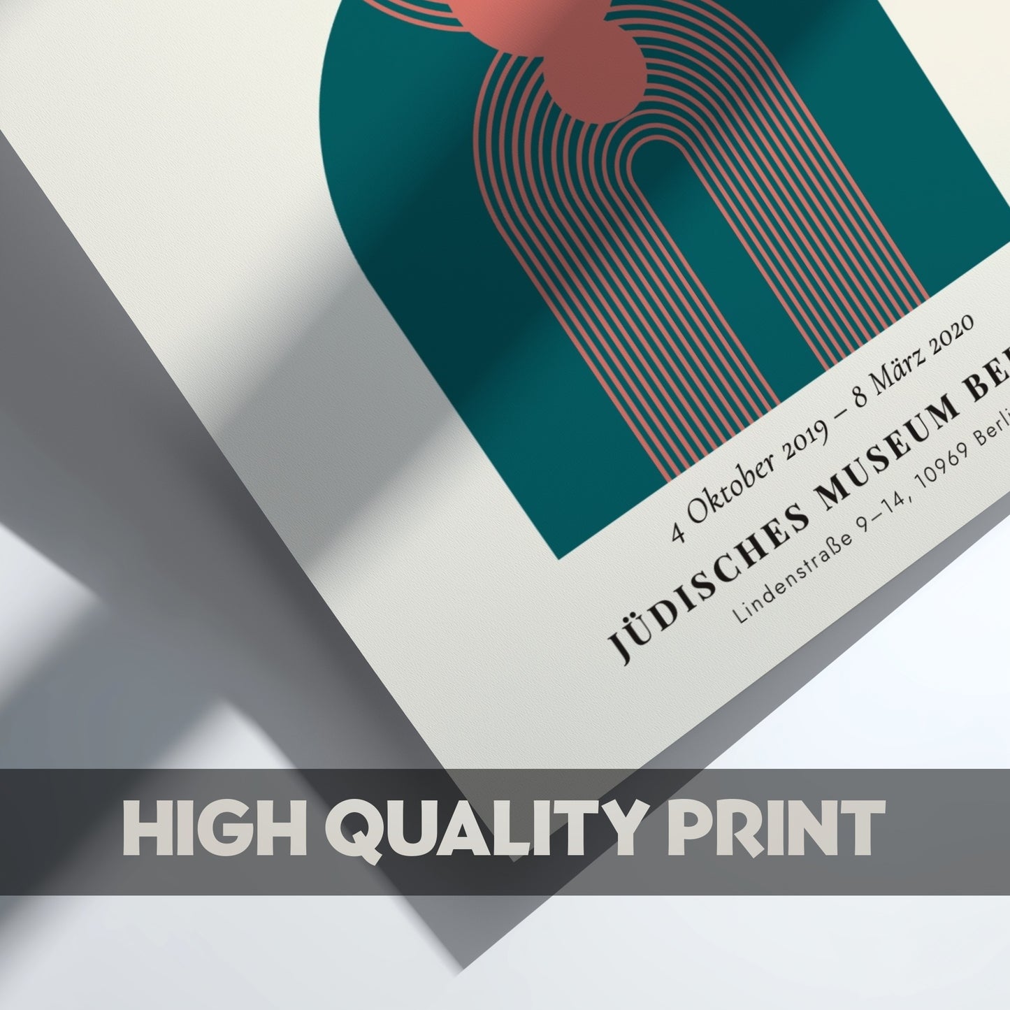 Bauhaus poster featuring geometric shapes and muted colors, modern design wall art