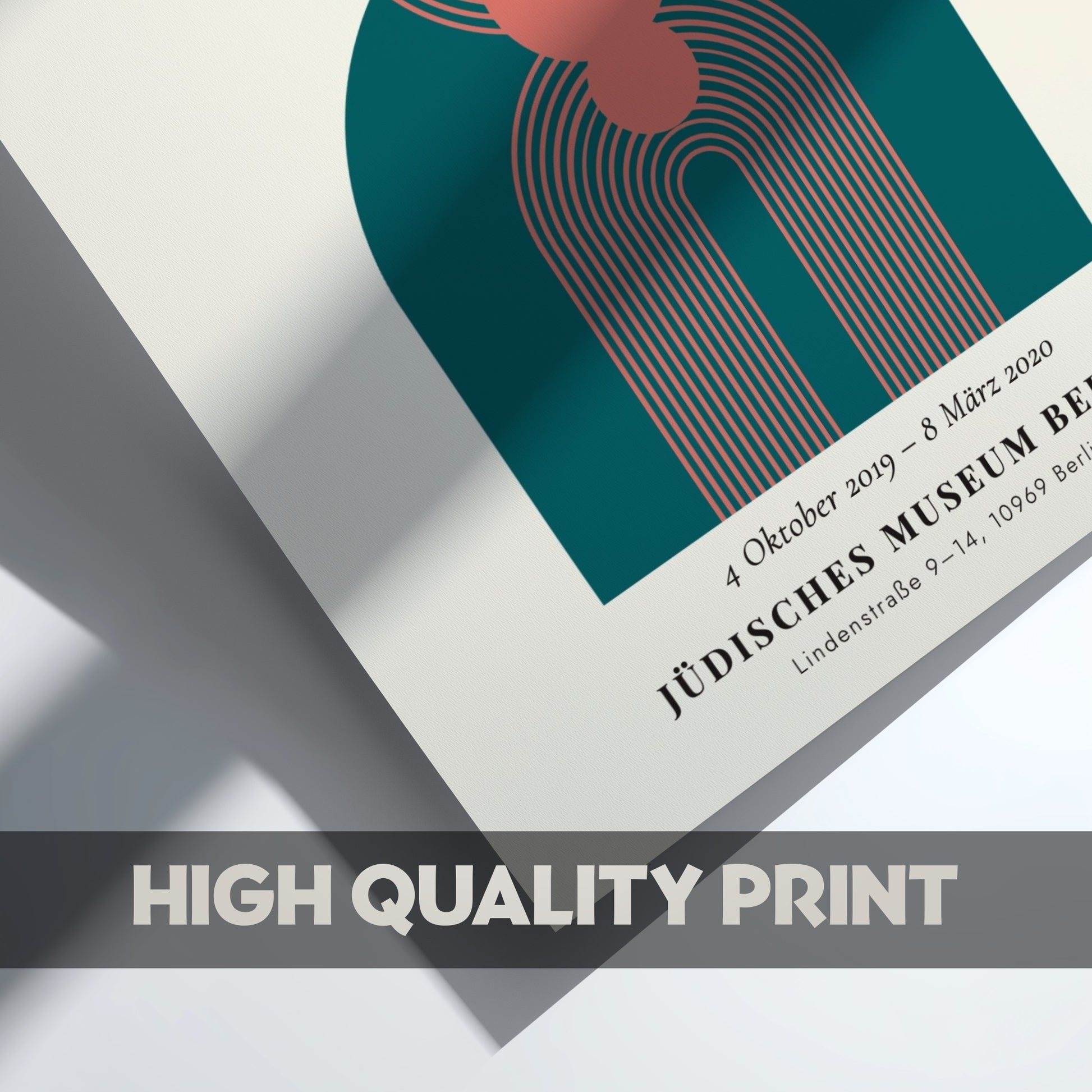 Bauhaus poster featuring geometric shapes and muted colors, modern design wall art