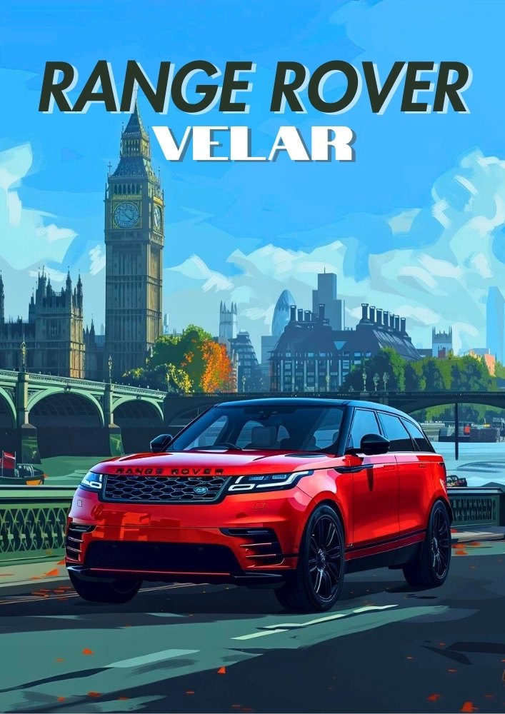 Solar Rover Posters Range Rover Velar Poster – Modern British Luxury SUV Wall Art Print ...