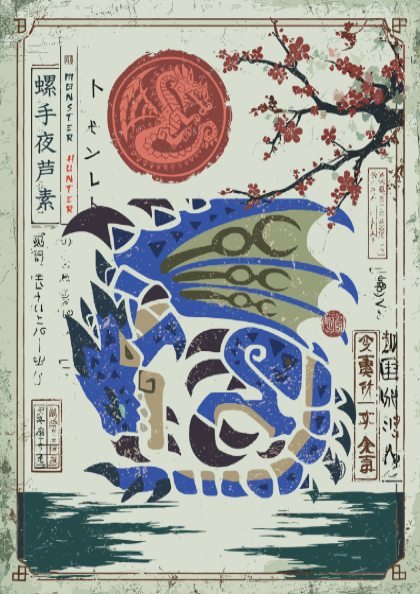 Azure Rathalos Poster - Monster Hunter Wall Art Print