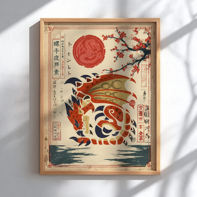 Rathalos Poster - Monster Hunter Wall Art Print