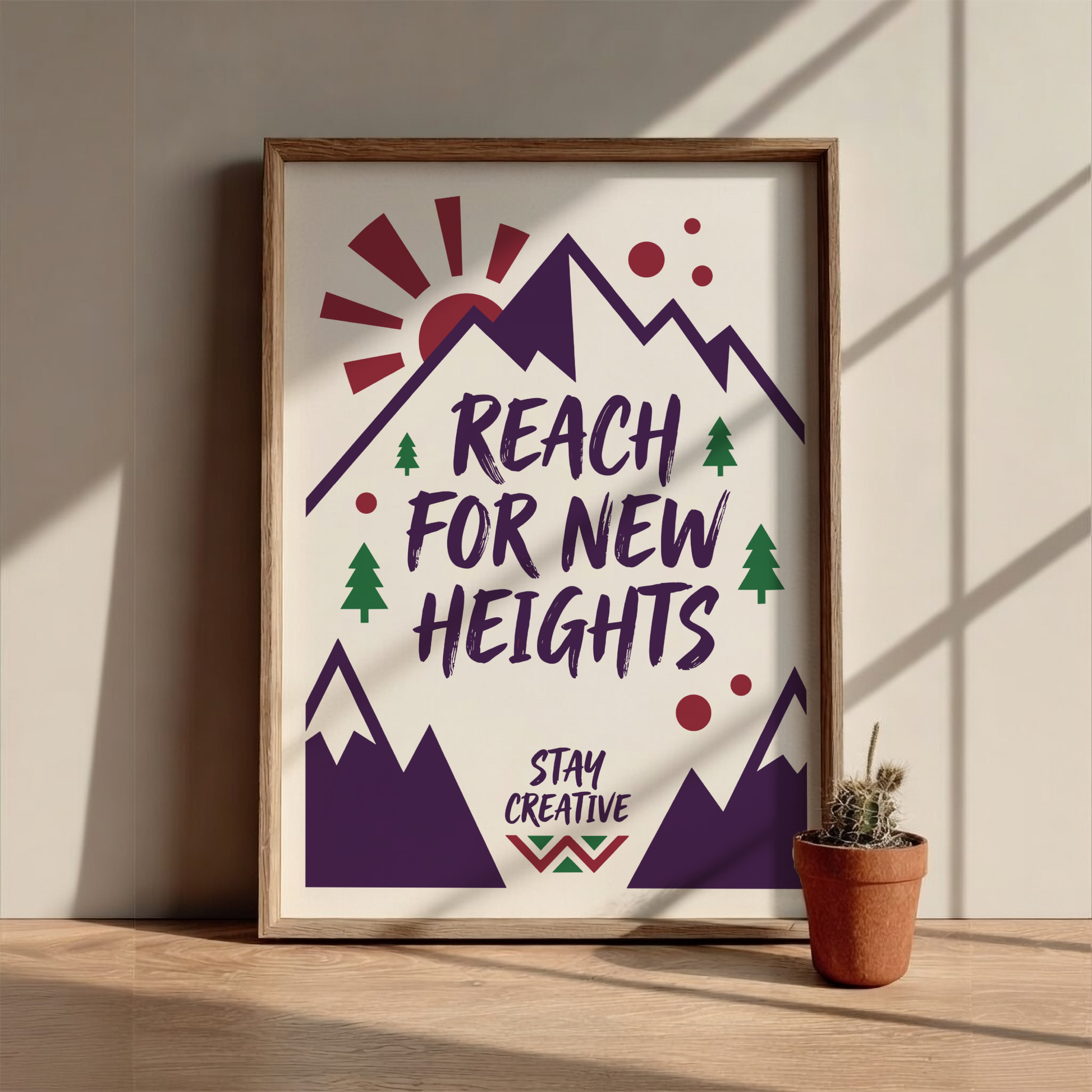 Reach For New Heights - White Minimalist Motivational Wall Art