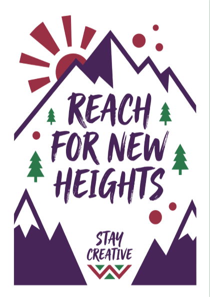 Reach For New Heights: White - Modern Minimalist Motivational Wall Art