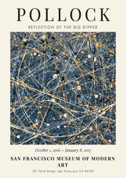 Wall art poster featuring Jackson Pollock Reflection of the Big Dipper abstract navy painting