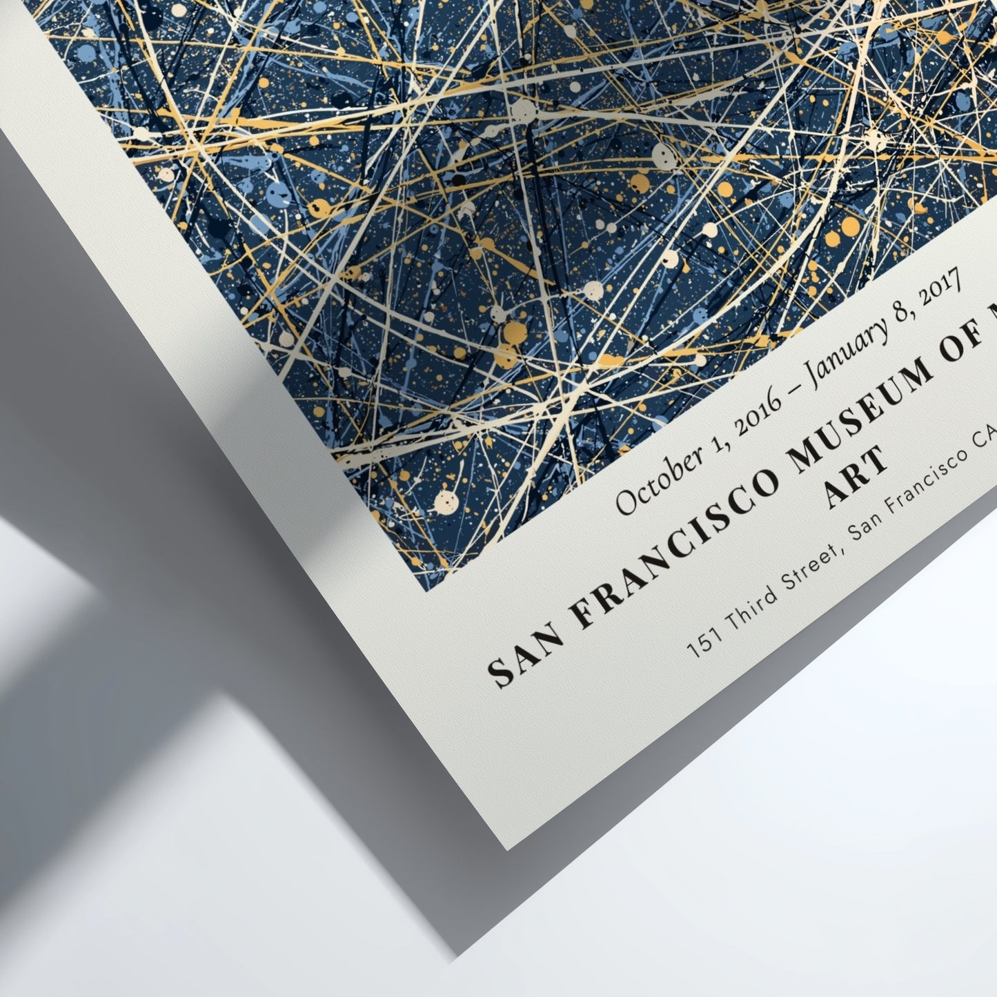 Wall art poster featuring Jackson Pollock Reflection of the Big Dipper abstract navy painting