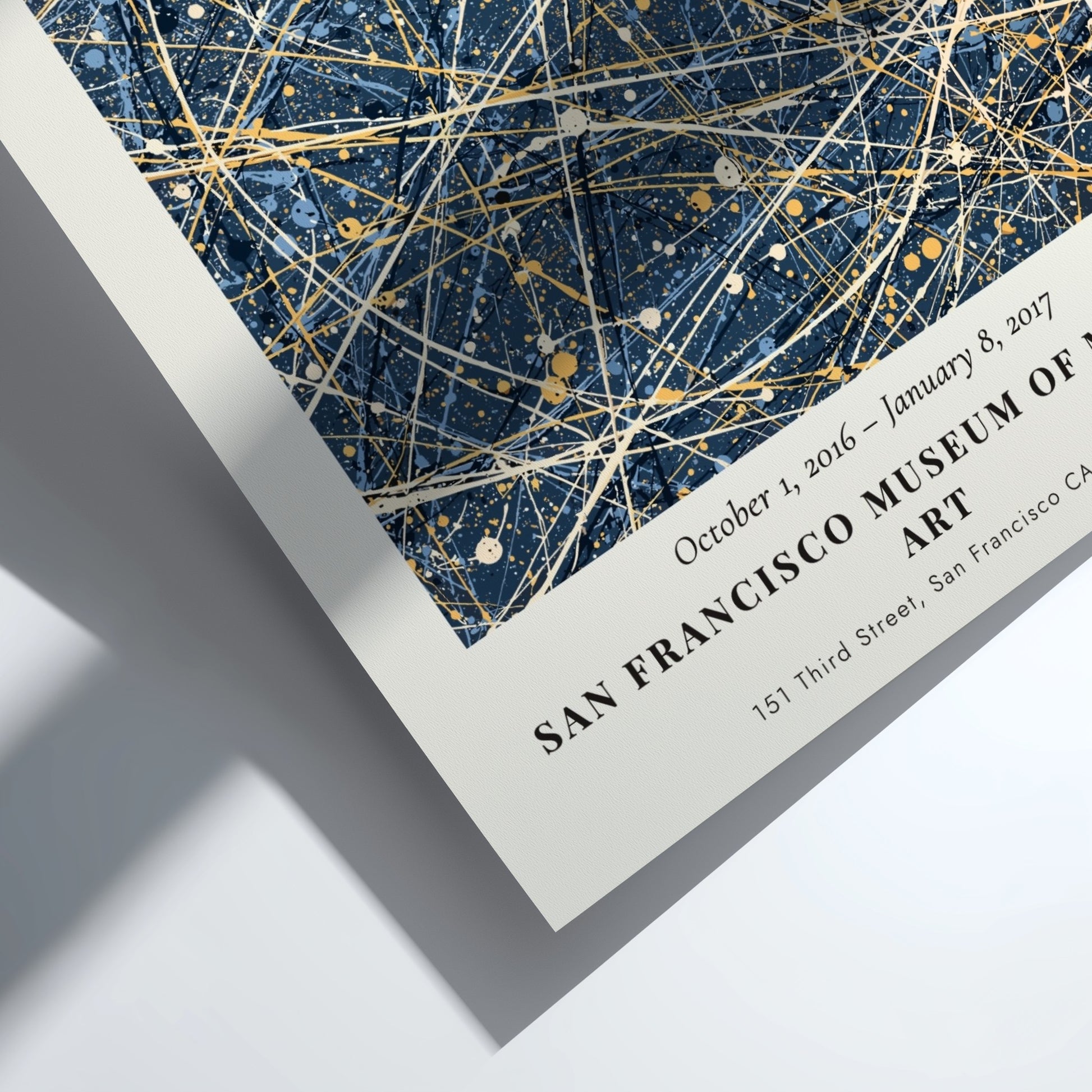 Wall art poster featuring Jackson Pollock Reflection of the Big Dipper abstract navy painting