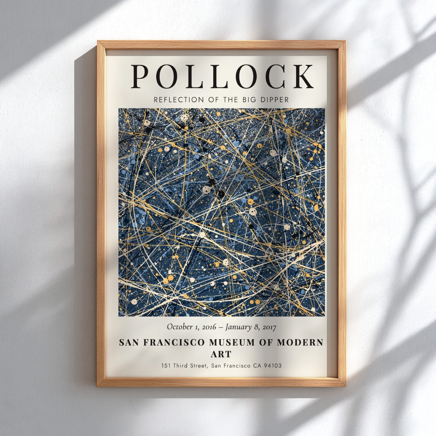 Wall art poster featuring Jackson Pollock Reflection of the Big Dipper abstract navy painting