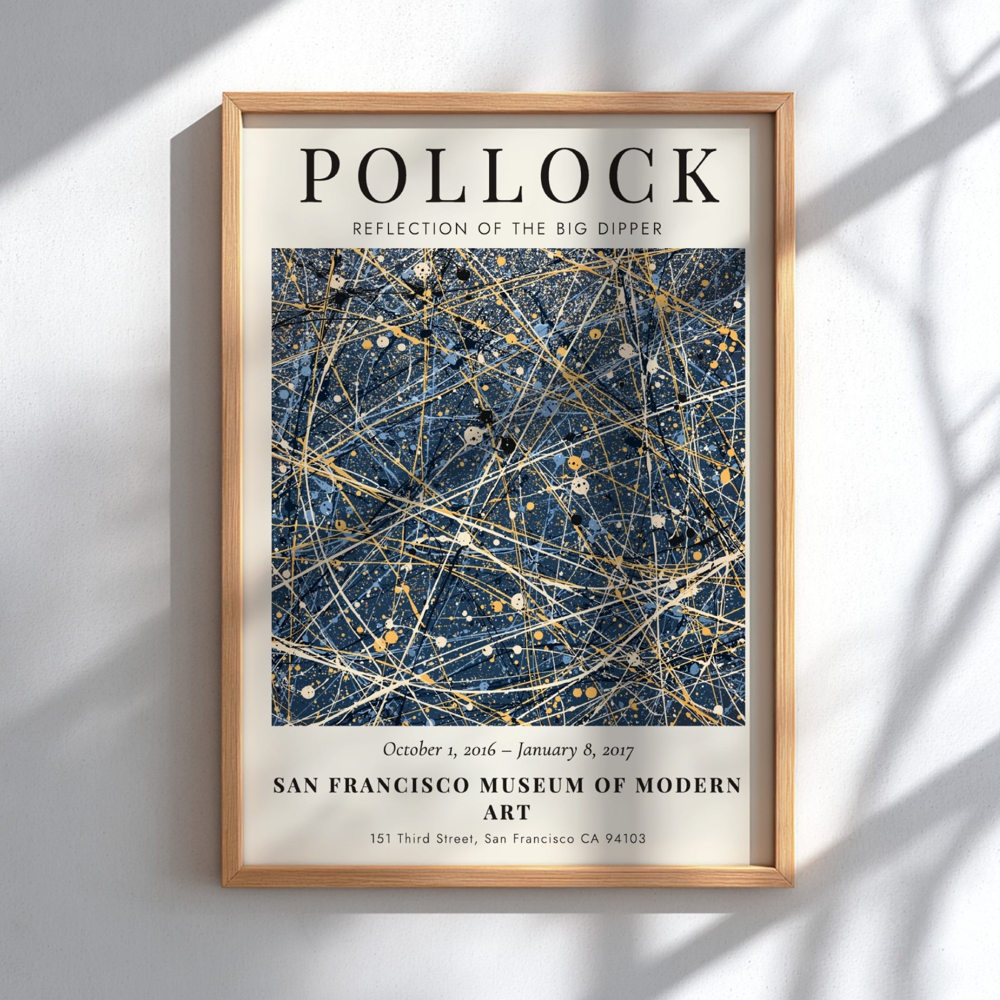 Wall art poster featuring Jackson Pollock Reflection of the Big Dipper abstract navy painting