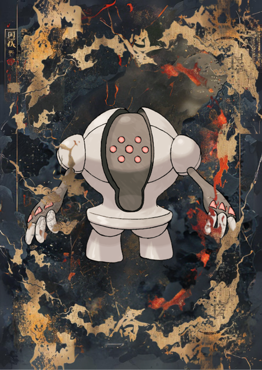 Registeel: Japanese Tapestry Style Pokemon Anime Poster