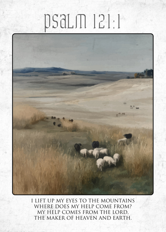 Custom Psalm poster with stunning mountain views