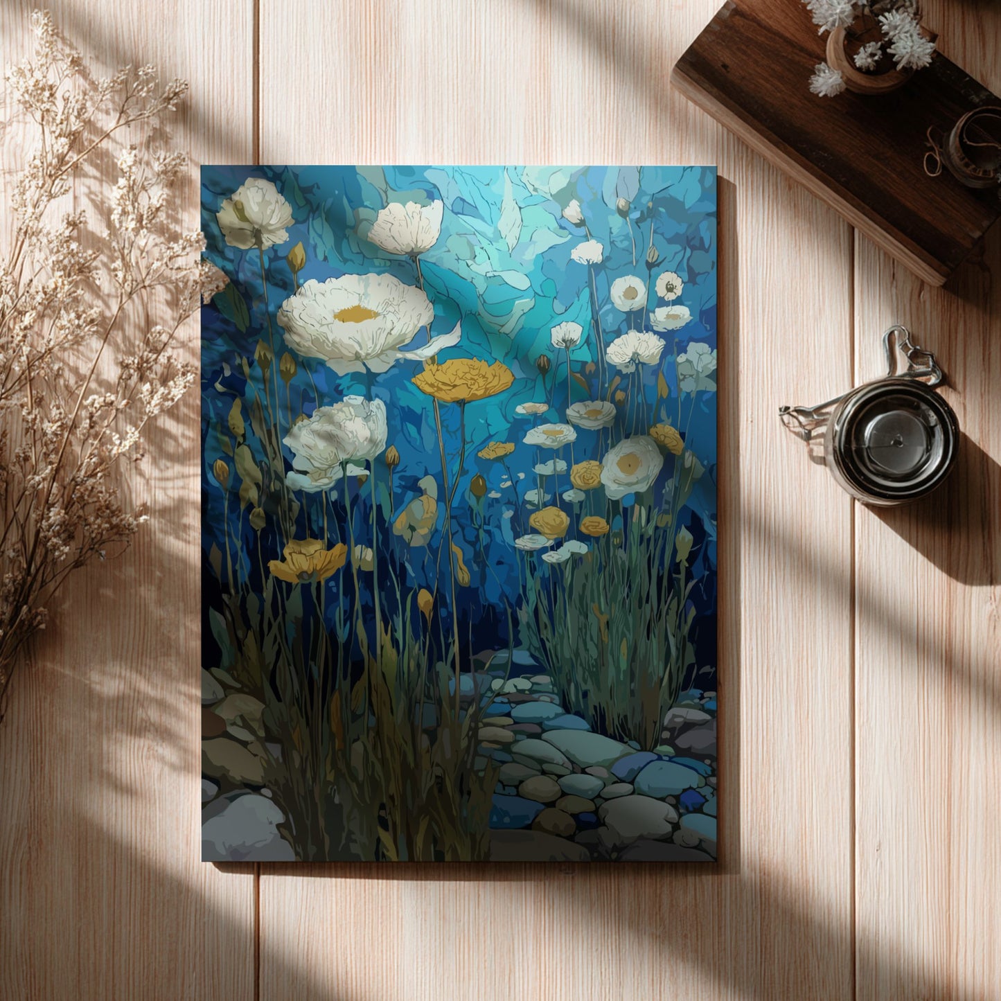 Resilience - Wildflowers Growing Between Stones Nature Wall Art