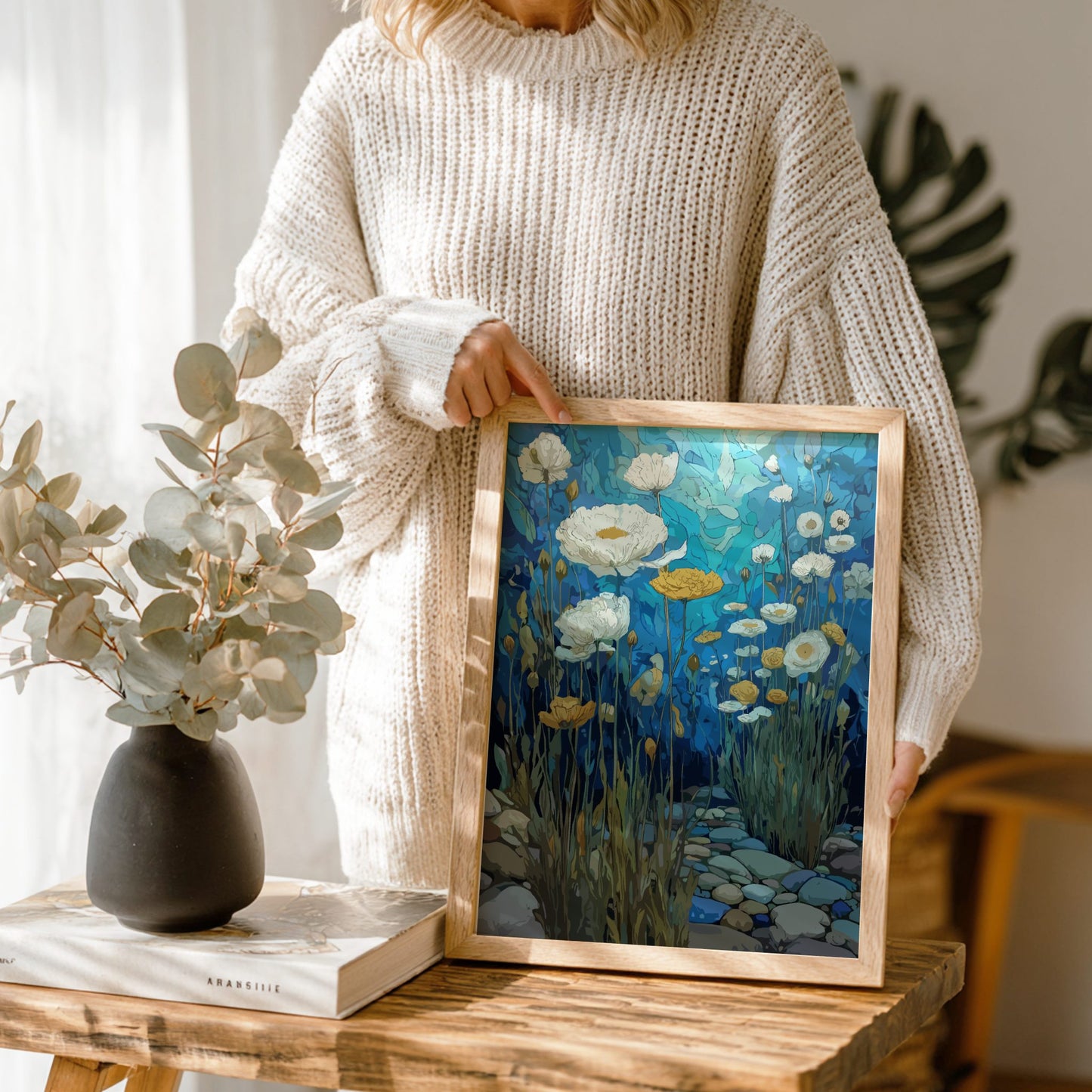 Resilience - Wildflowers Growing Between Stones Nature Wall Art