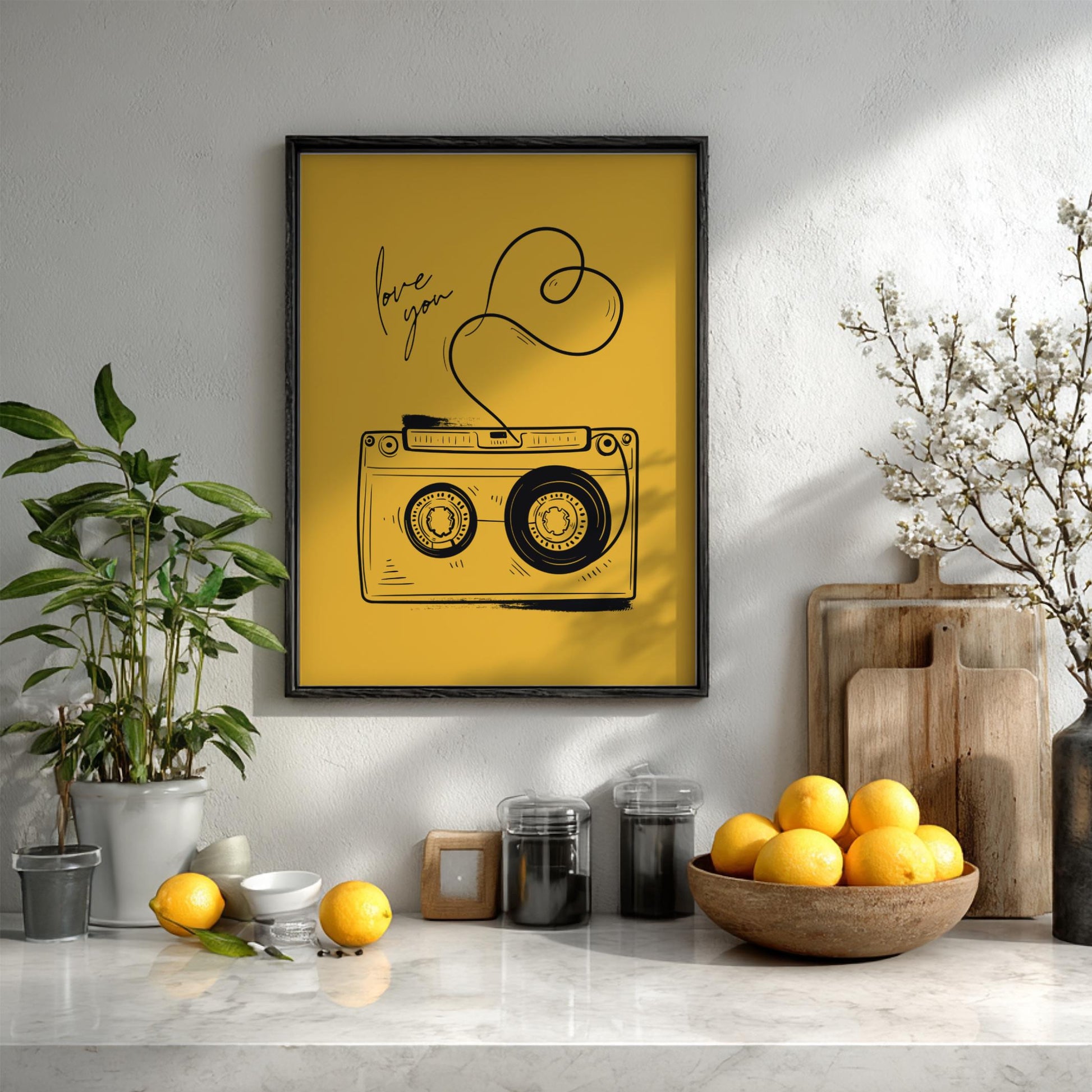 Analog Love Modern Art - The Retro Cassette Wall Print