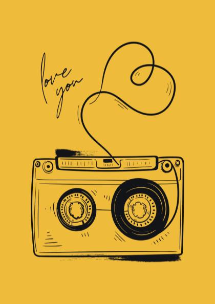 Analog Love Modern Art - The Retro Cassette Wall Print