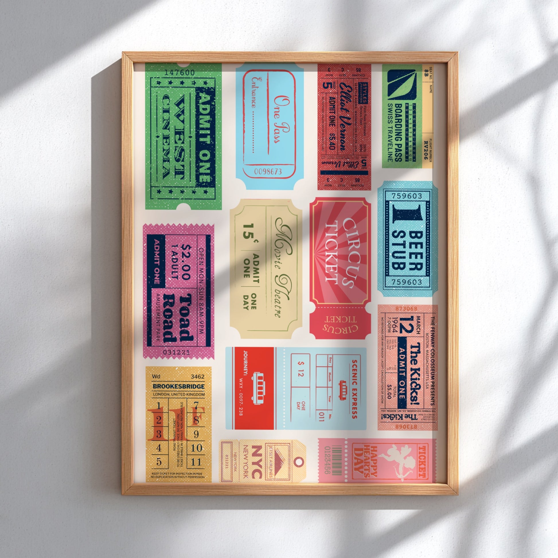 The Golden Age Art - Retro Cinema Tickets Modern Wall Print