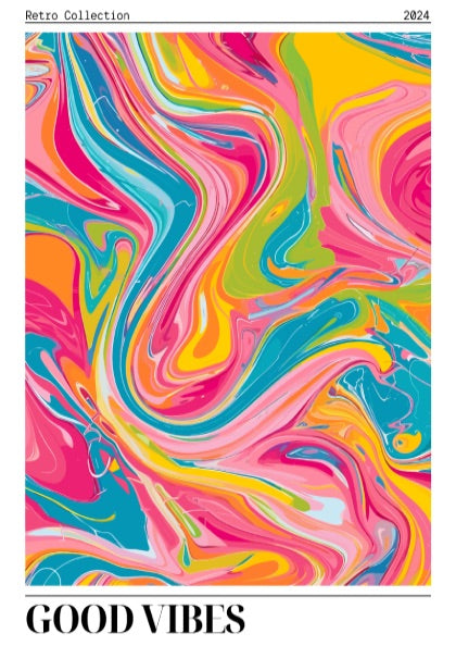 Good Vibes: Retro Collection - Modern Minimalist Nostalgia Wall Art