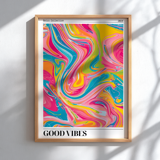 Good Vibes: Retro Collection - Modern Minimalist Nostalgia Wall Art