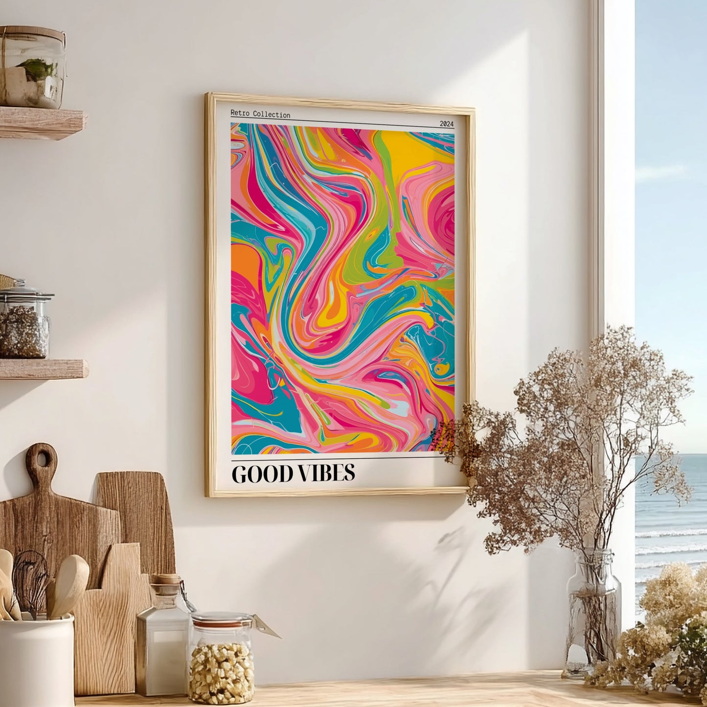 Good Vibes: Retro Collection - Modern Minimalist Nostalgia Wall Art
