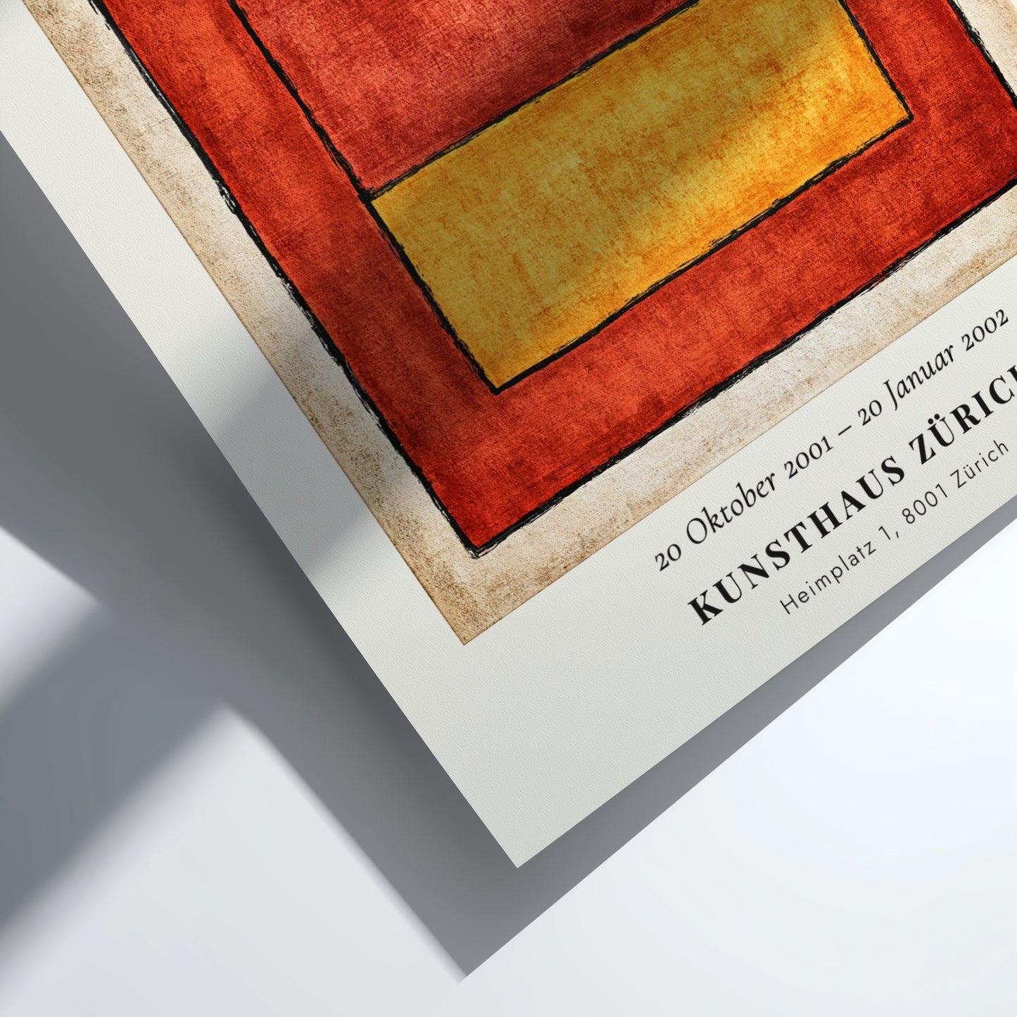 Wall art poster featuring Mark Rothko Retrospektive Farbe als Form with red and yellow.