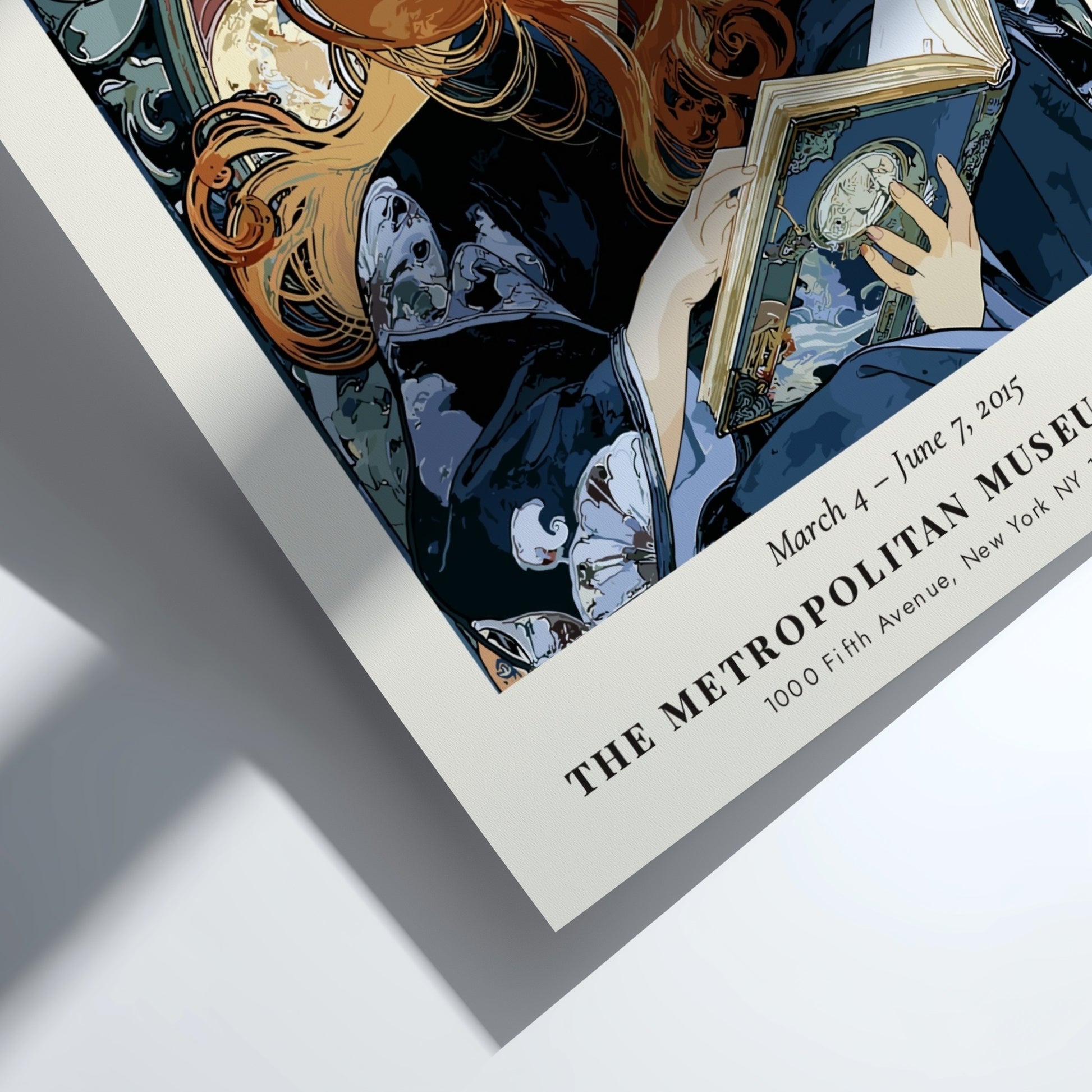 Reverie poster featuring Alphonse Mucha's art style with flowing lines and rich colors
