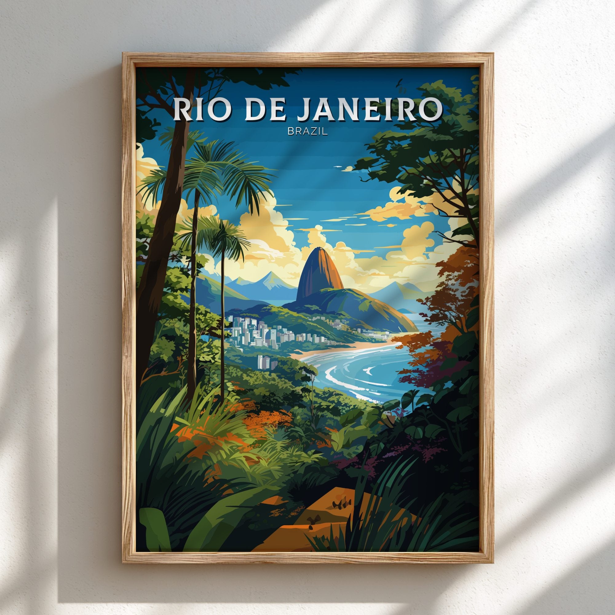South America RIO DE JANEIRO VINTAGE POSTER - BRAZIL TRAVEL ART