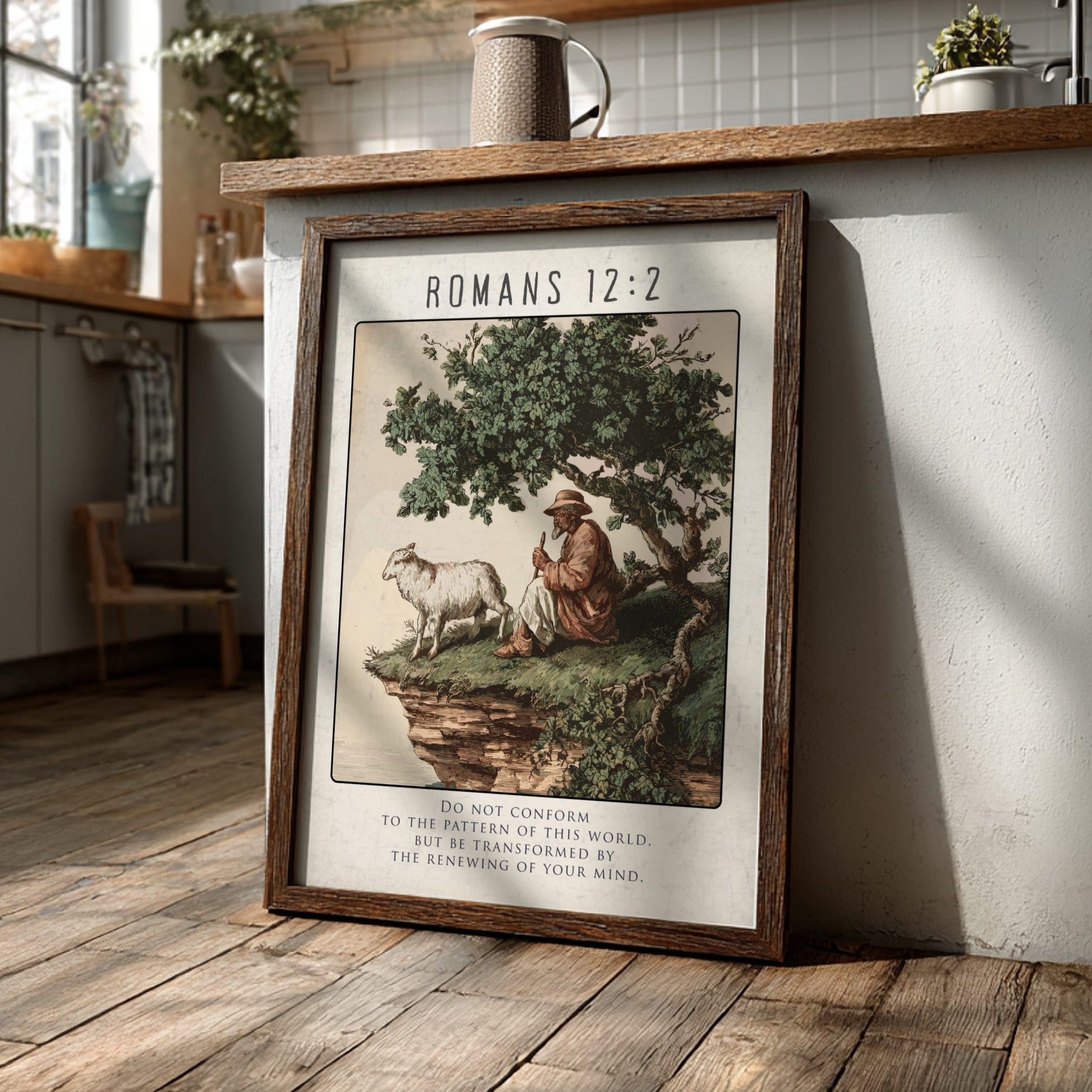 Romans 12:2 Scripture Art - "The Renewal of the Mind" Wall Print