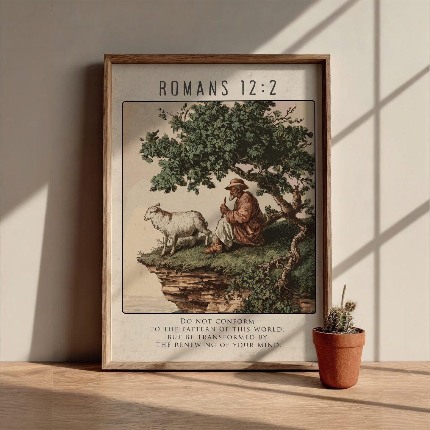 Romans 12:2 Scripture Art - "The Renewal of the Mind" Wall Print