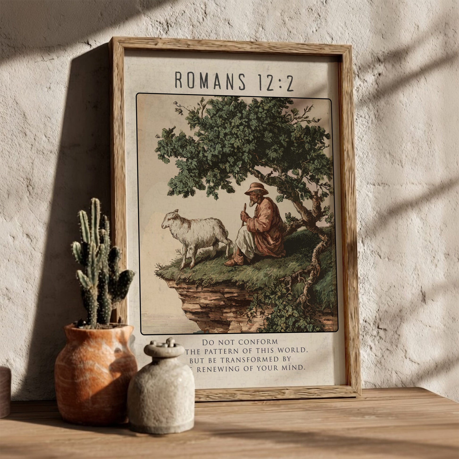 Romans 12:2 Scripture Art - "The Renewal of the Mind" Wall Print