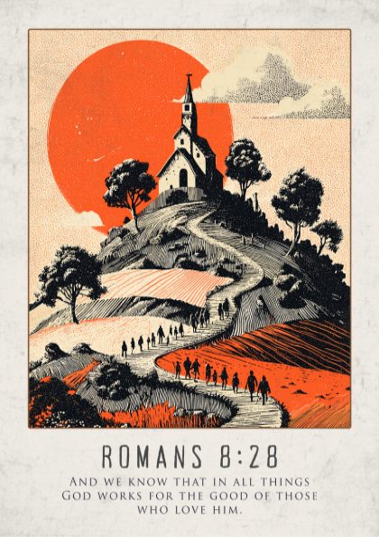 Romans 8:28 Scripture Art - "Called According to His Purpose" Wall Print