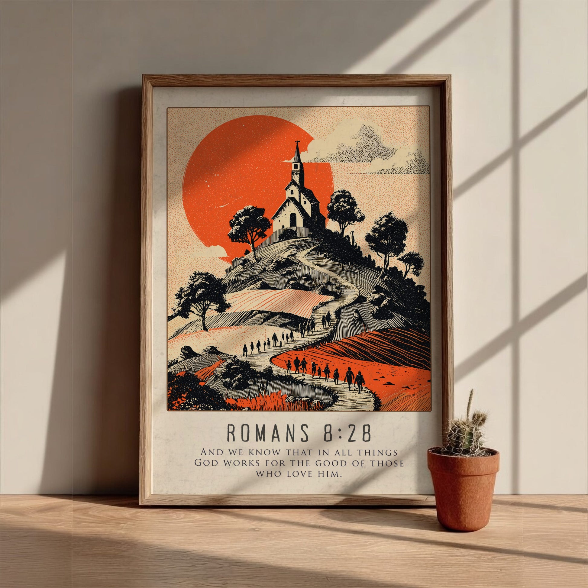 Romans 8:28 Scripture Art - "Called According to His Purpose" Wall Print