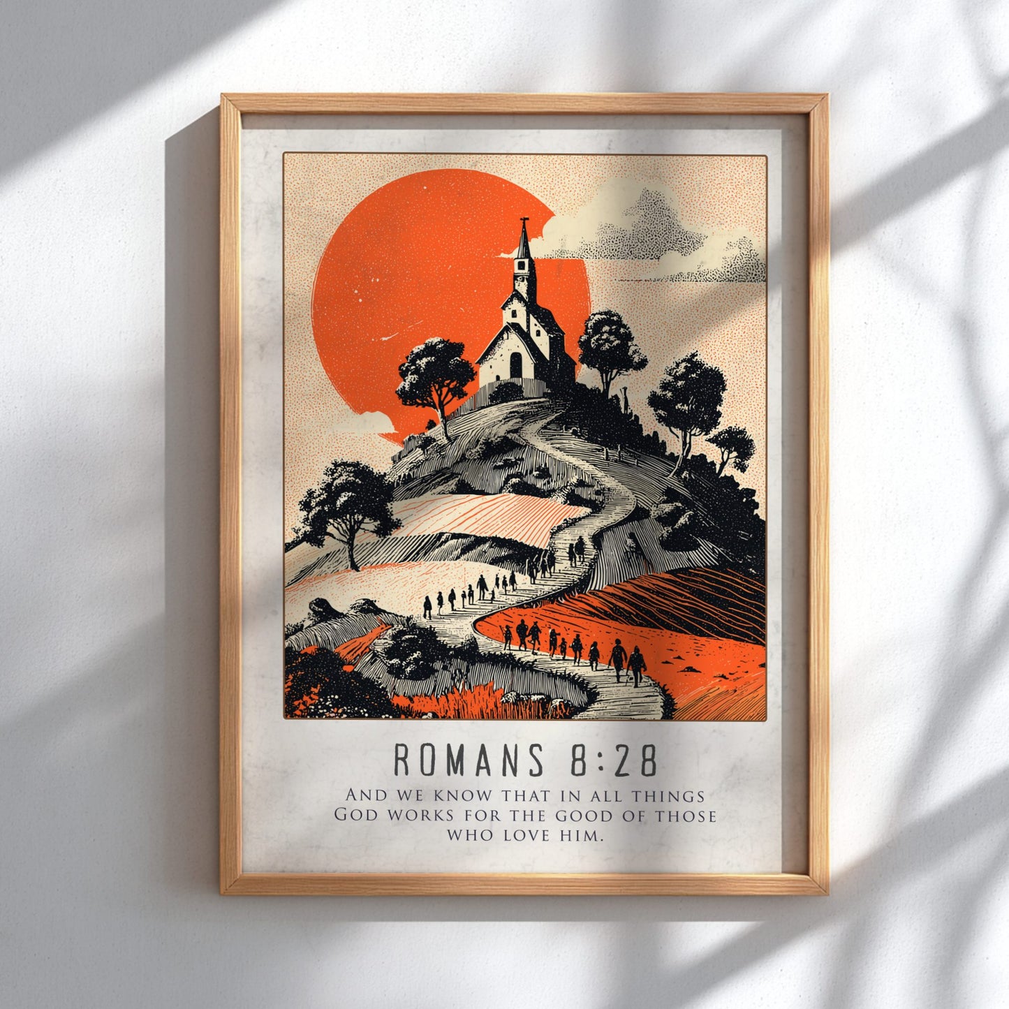 Romans 8:28 Scripture Art - "Called According to His Purpose" Wall Print