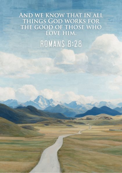 Romans 8:28 Scripture Art - "The Work for Good" Wall Print