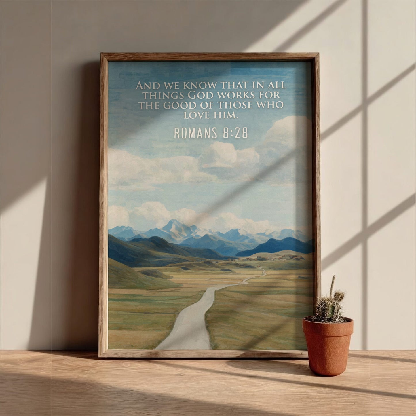 Romans 8:28 Scripture Art - "The Work for Good" Wall Print