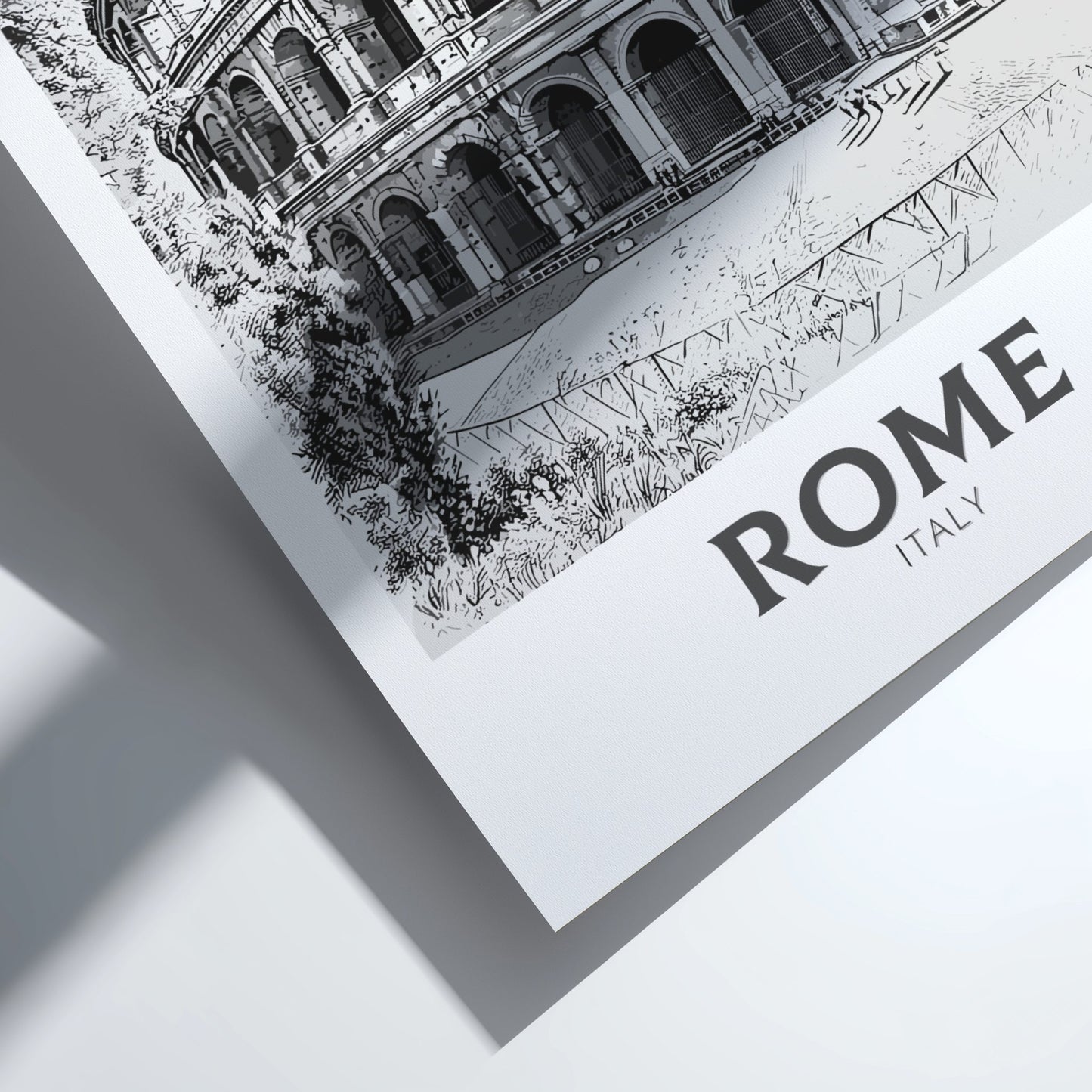 Rome black and white travel poster
