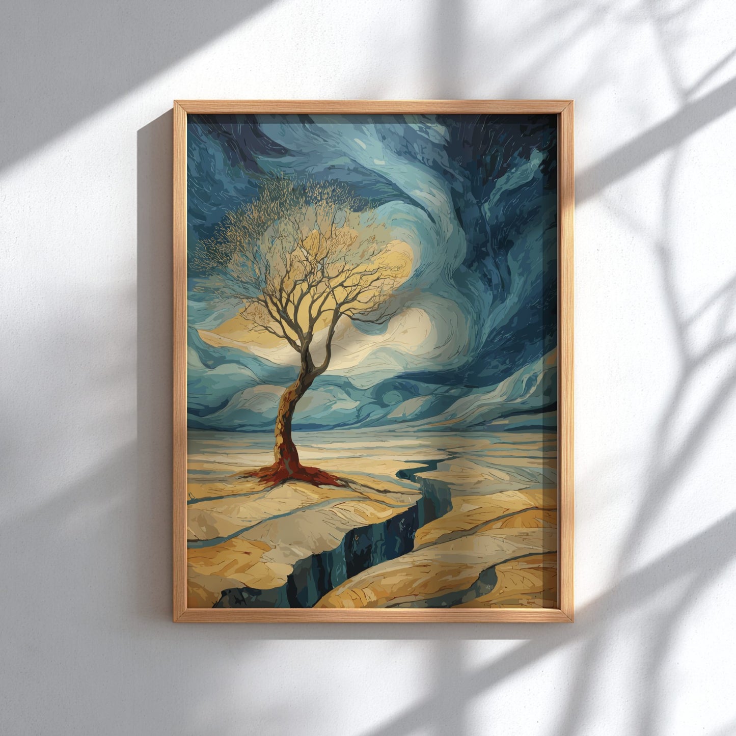 Rooted - Solitary Old Tree and Deep Visible Roots Wall Art